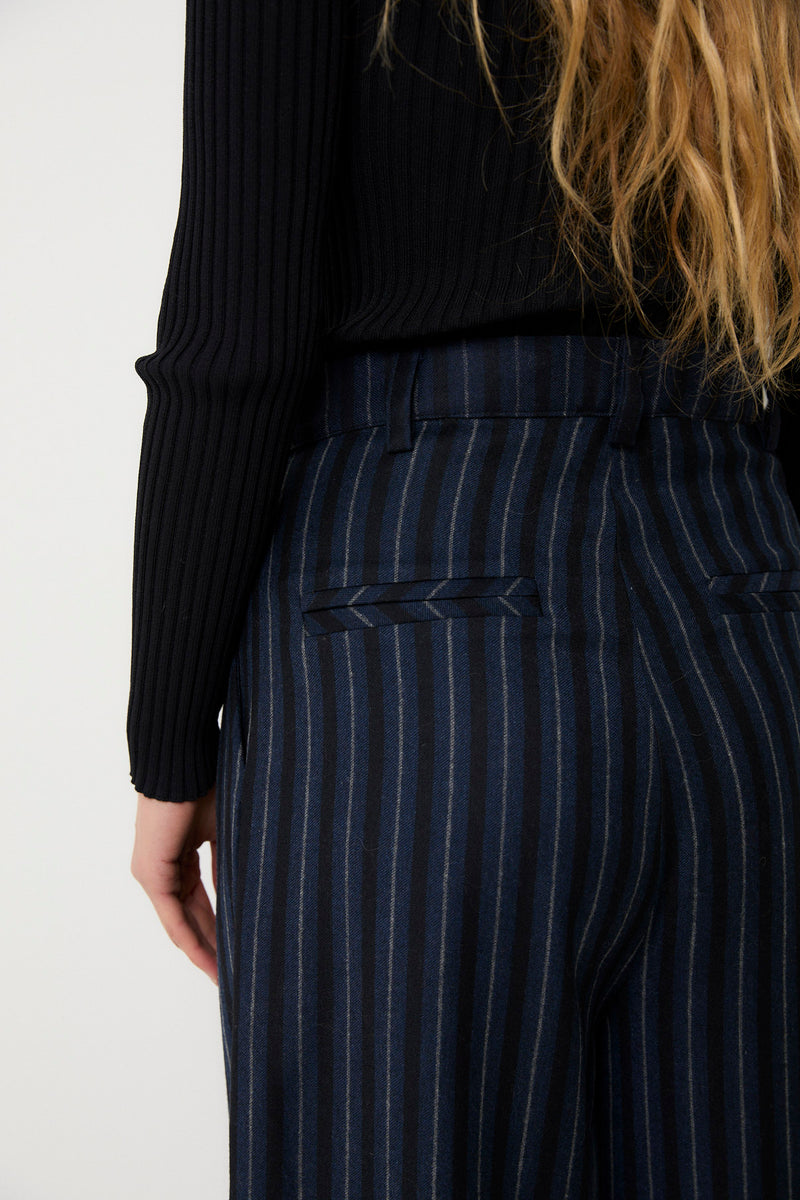 PANTALON CHARLOT RAYURES MARINE