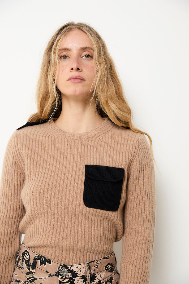 MILITAR KNIT BEIGE JUMPER