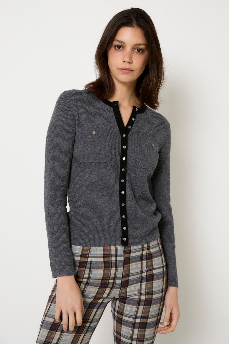 VESTE OITA MAILLE GRISE