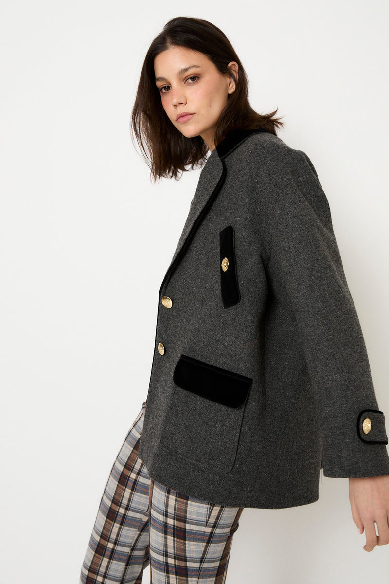 MANTEAU DAKOTA SHETLAND GRIS