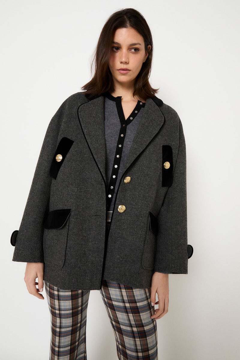 MANTEAU DAKOTA SHETLAND GRIS