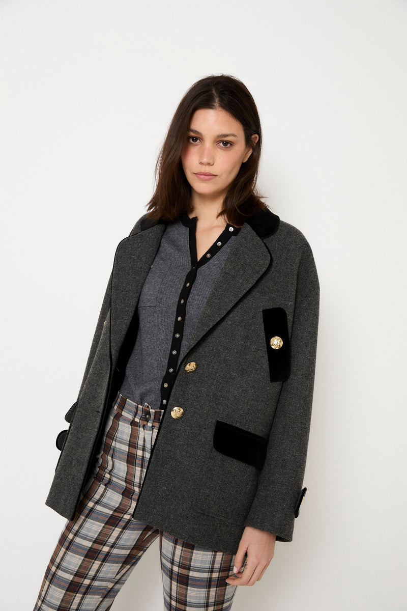 MANTEAU DAKOTA SHETLAND GRIS