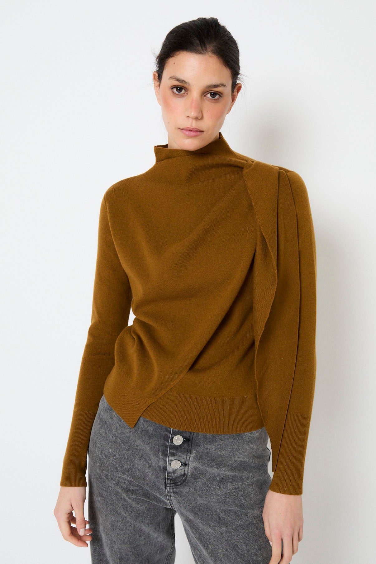 PULL PAÑUELO MAILLE OCRE