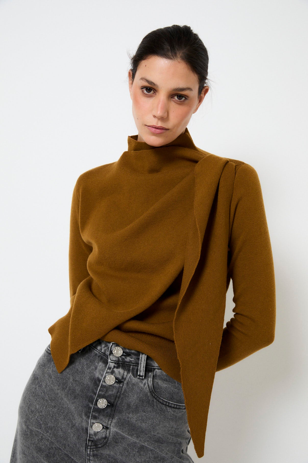 JERSEY PAÑUELO PUNTO OCRE