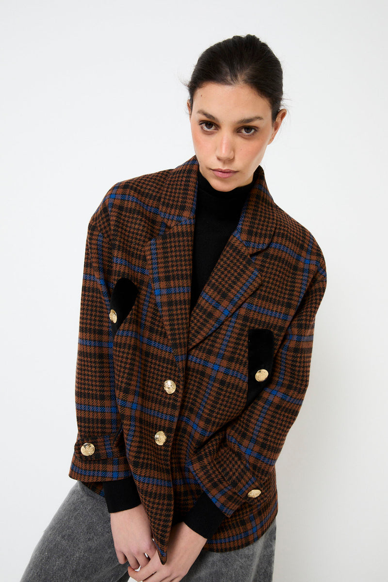 CHAQUETON DAKOTA CUADROS CAMEL