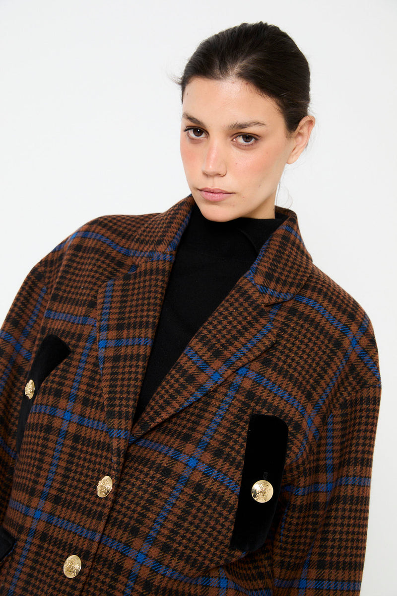 CHAQUETON DAKOTA CUADROS CAMEL