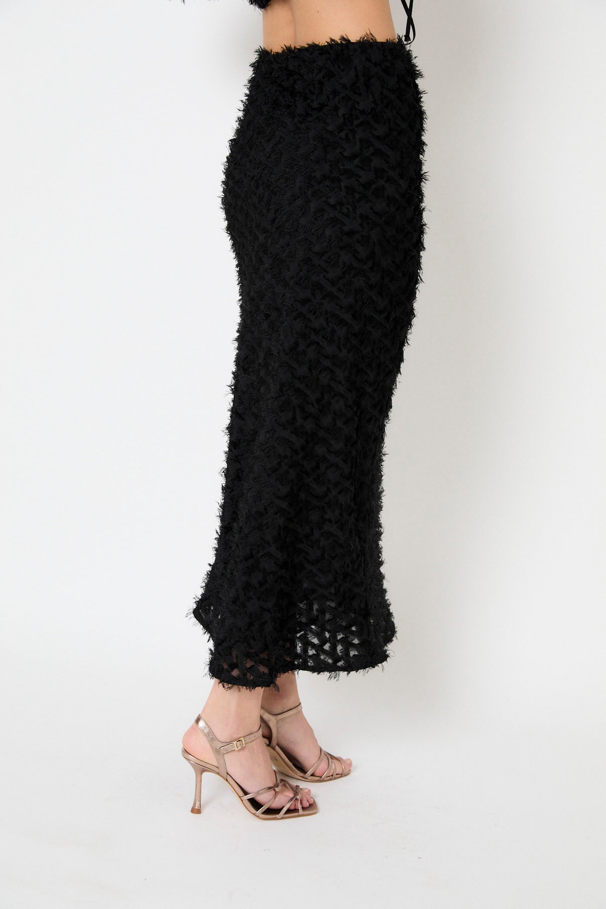 FALDA BIES PELUFO NEGRO