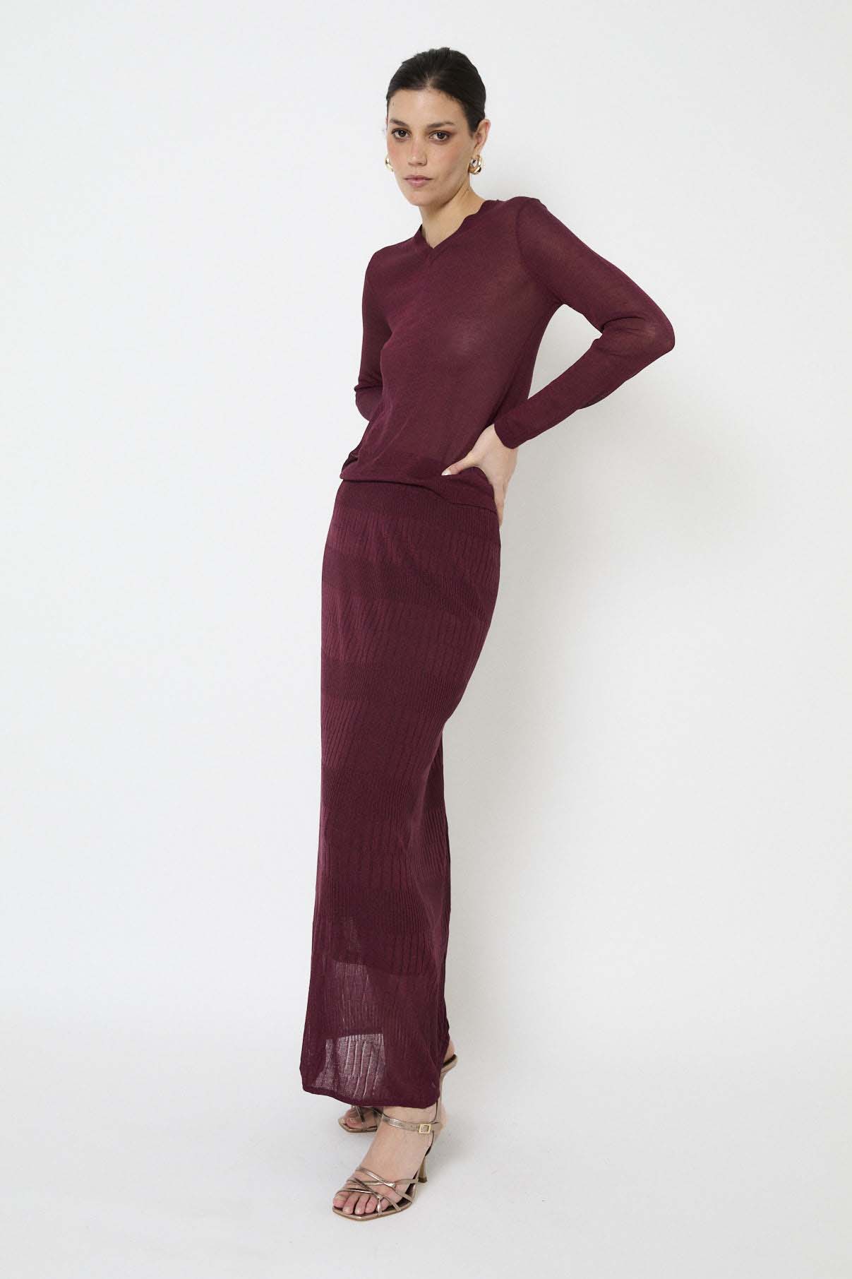 TOP LUREX PUNTO BURGUNDY