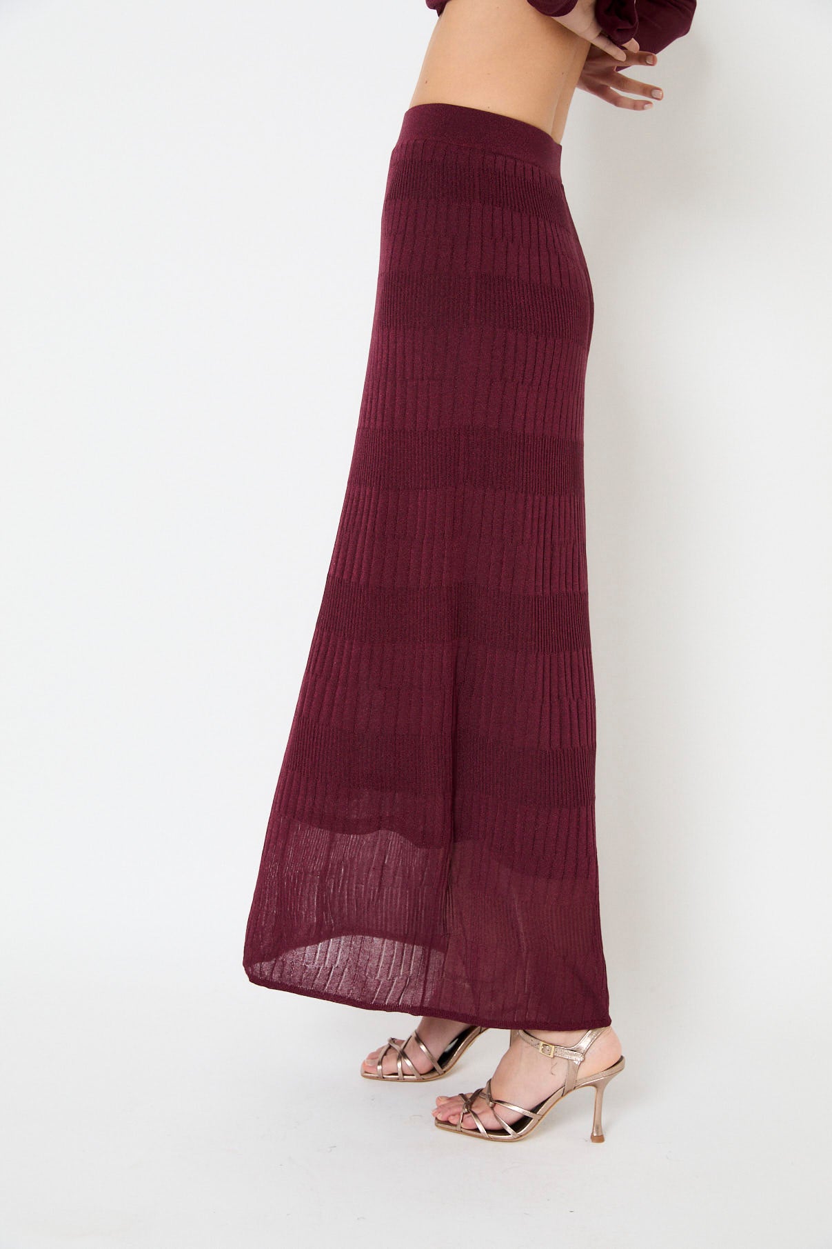 FALDA LUREX PUNTO BURGUNDY