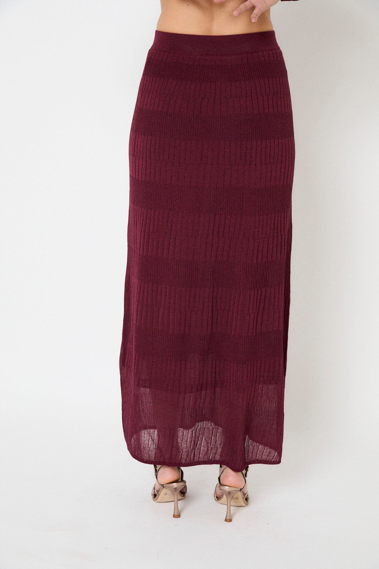 FALDA LUREX PUNTO BURGUNDY