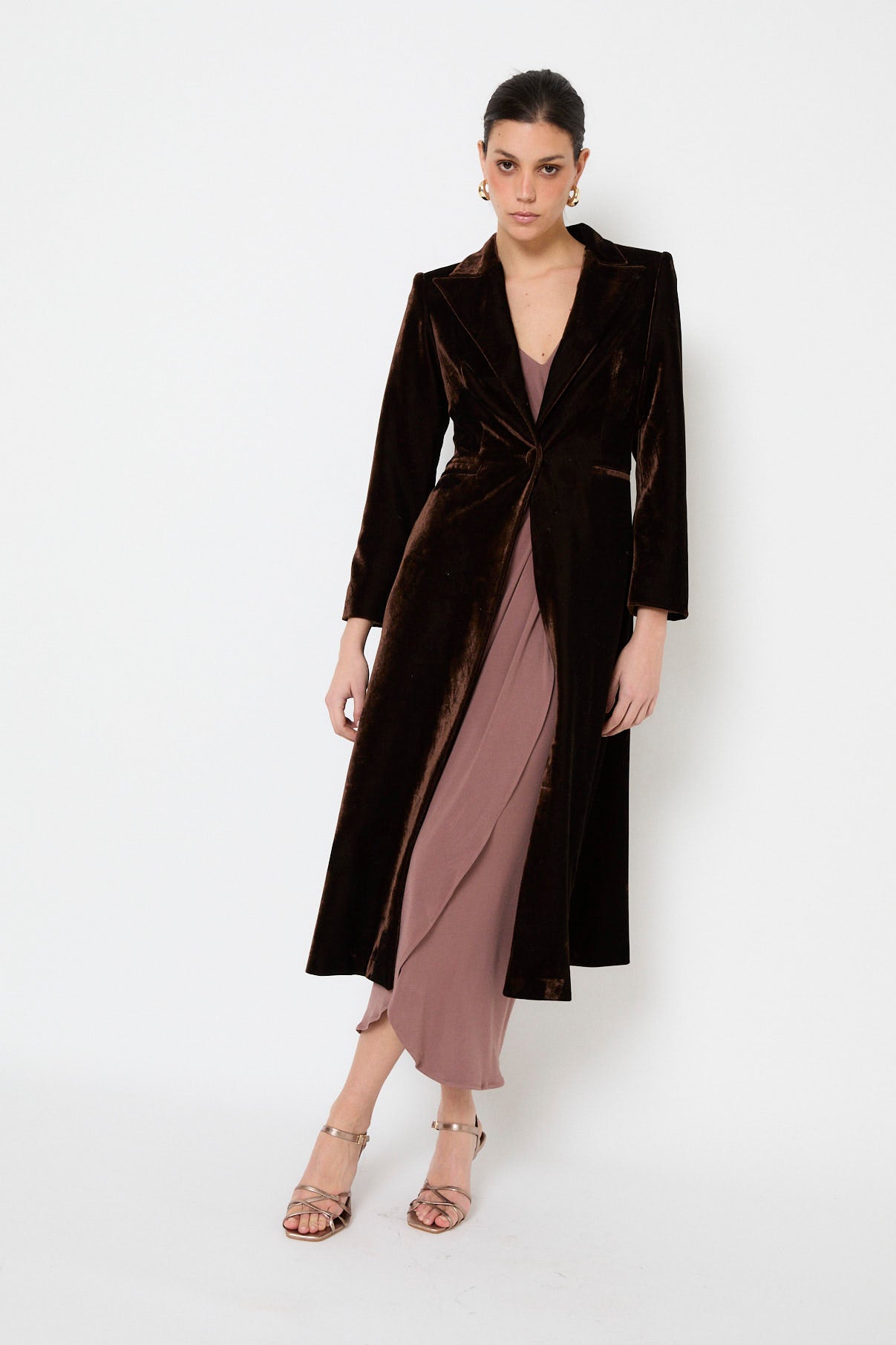 COSIMA BROWN VELVET COAT
