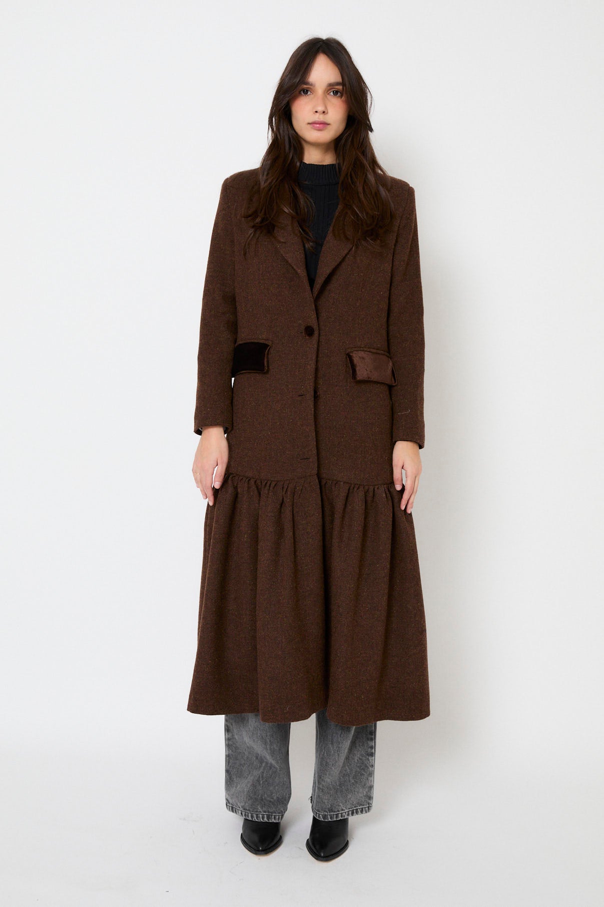 ABRIGO DANDY SHETLAND MARRON