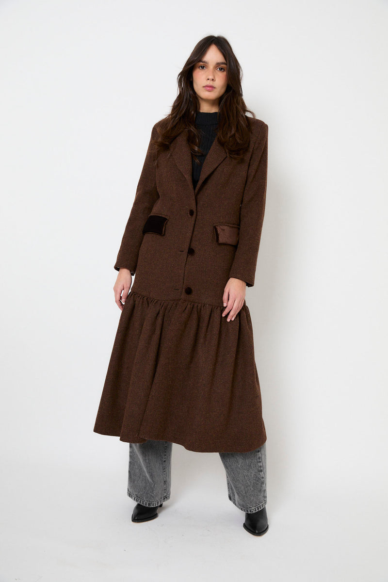 MANTEAU DANDY SHETLAND MARRON