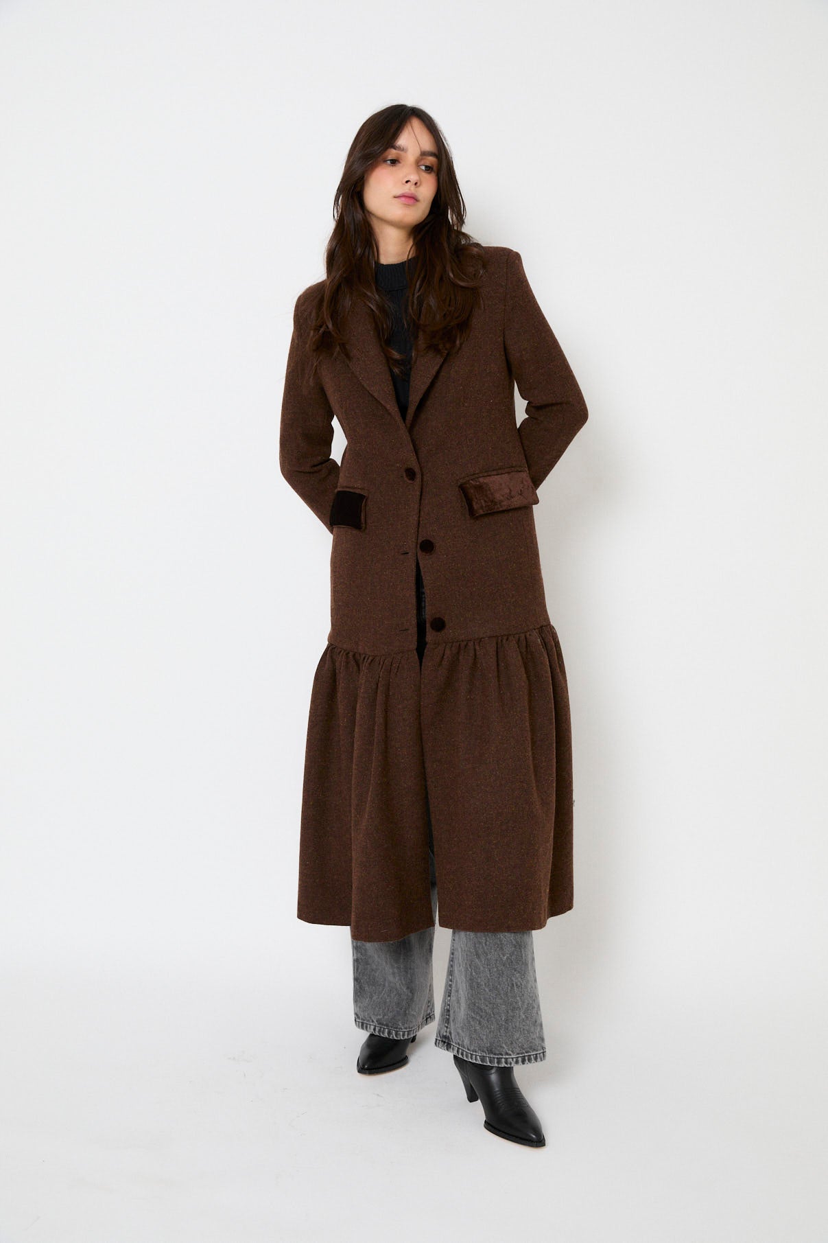 ABRIGO DANDY SHETLAND MARRON