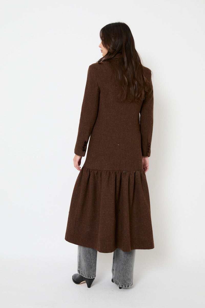 MANTEAU DANDY SHETLAND MARRON
