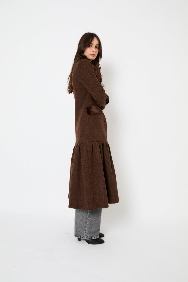 MANTEAU DANDY SHETLAND MARRON