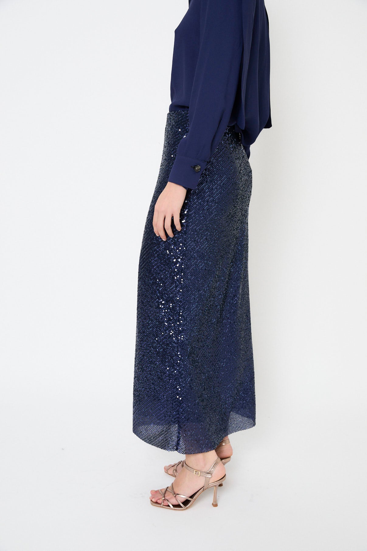 FALDA BIES LENTEJUELA MARINO