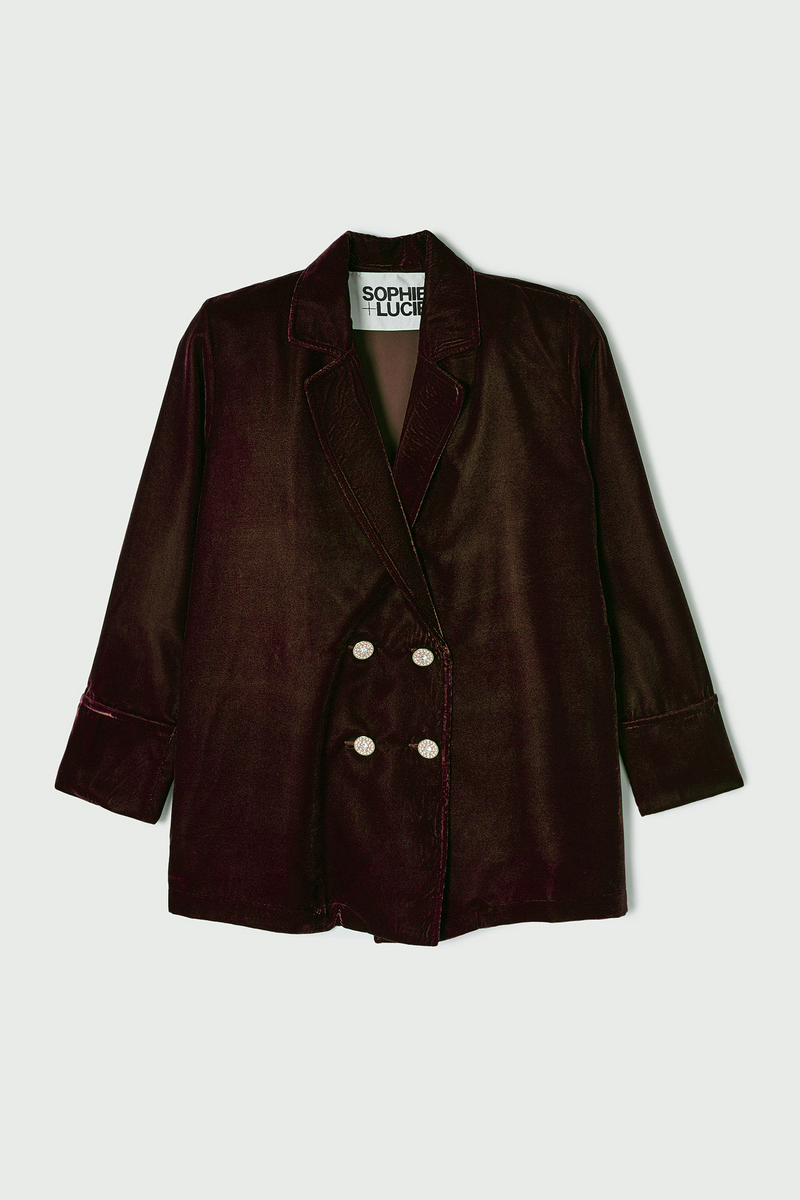 CHAQUETA ICON VELVET MARRON