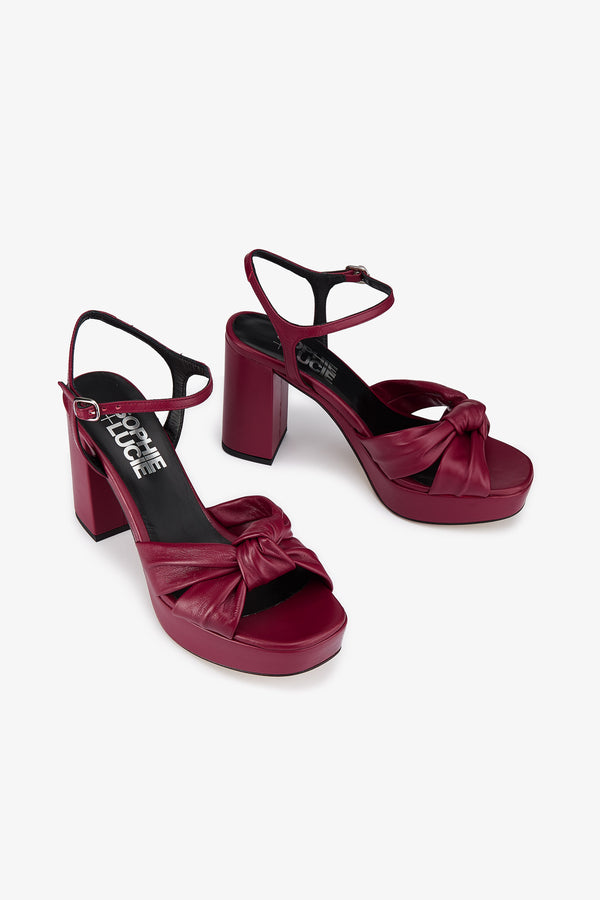 SANDALE LILY CUIR CHERRY