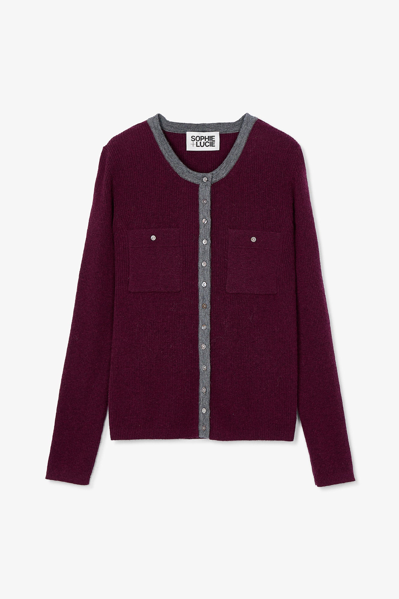 CHAQUETA OITA PUNTO BURGUNDY