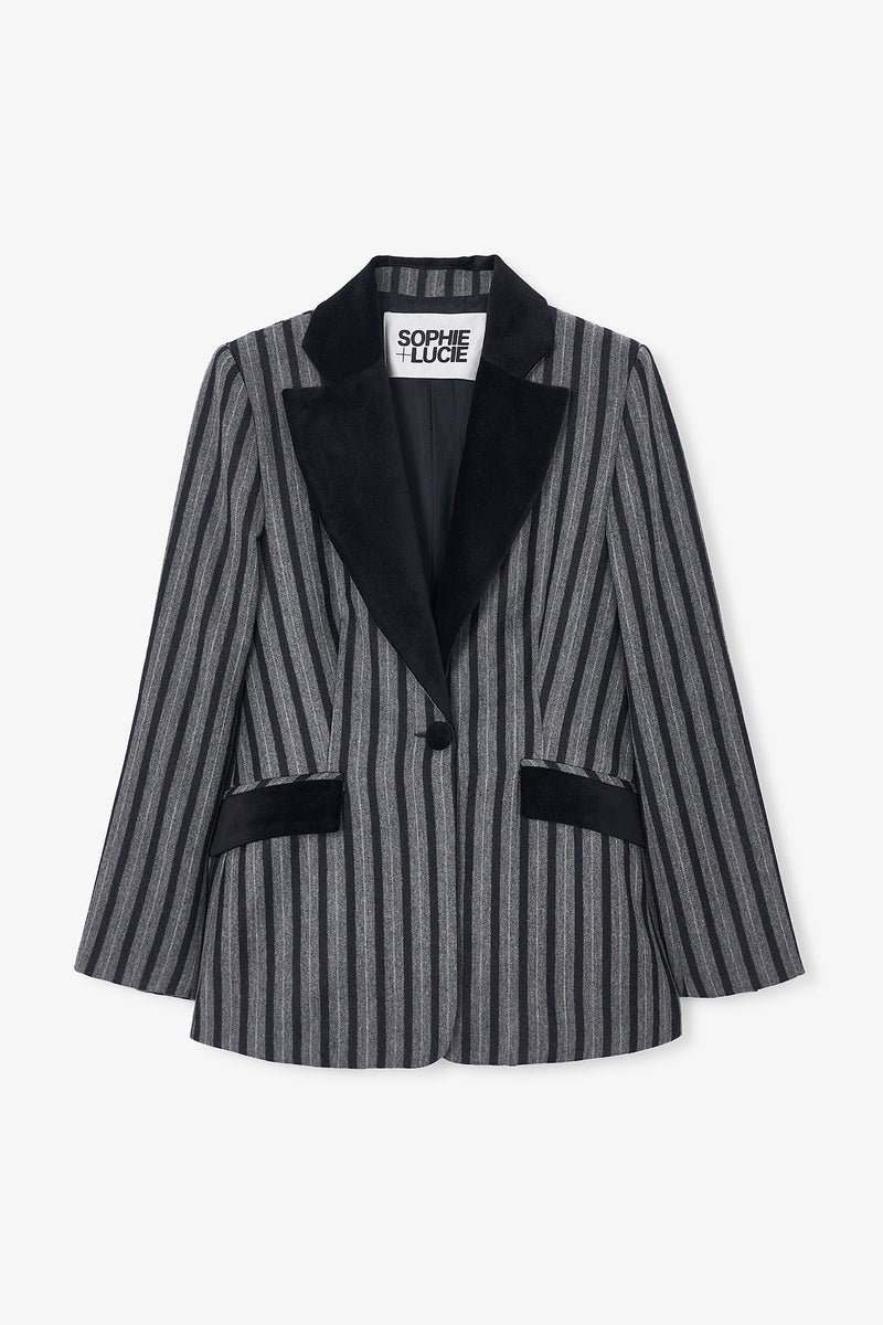 BLAZER ANA RAYAS GRIS