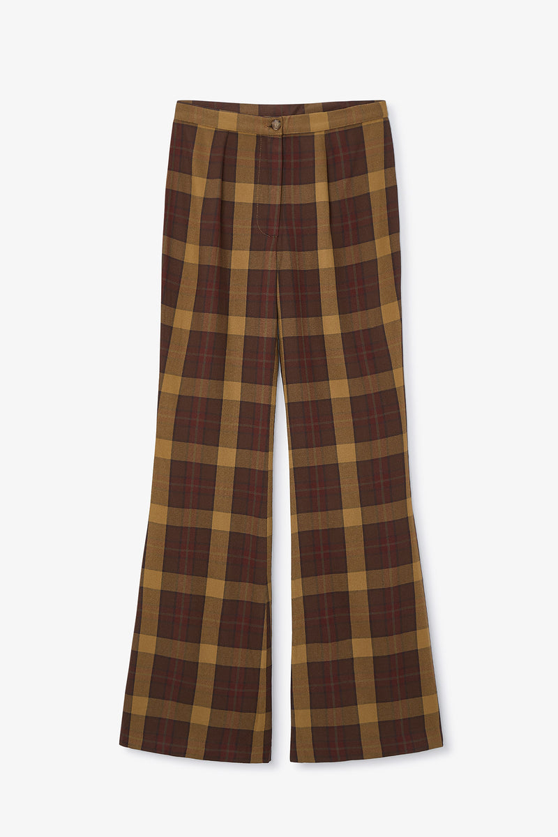 PANTALON OCHENTA MADRAS MARRON