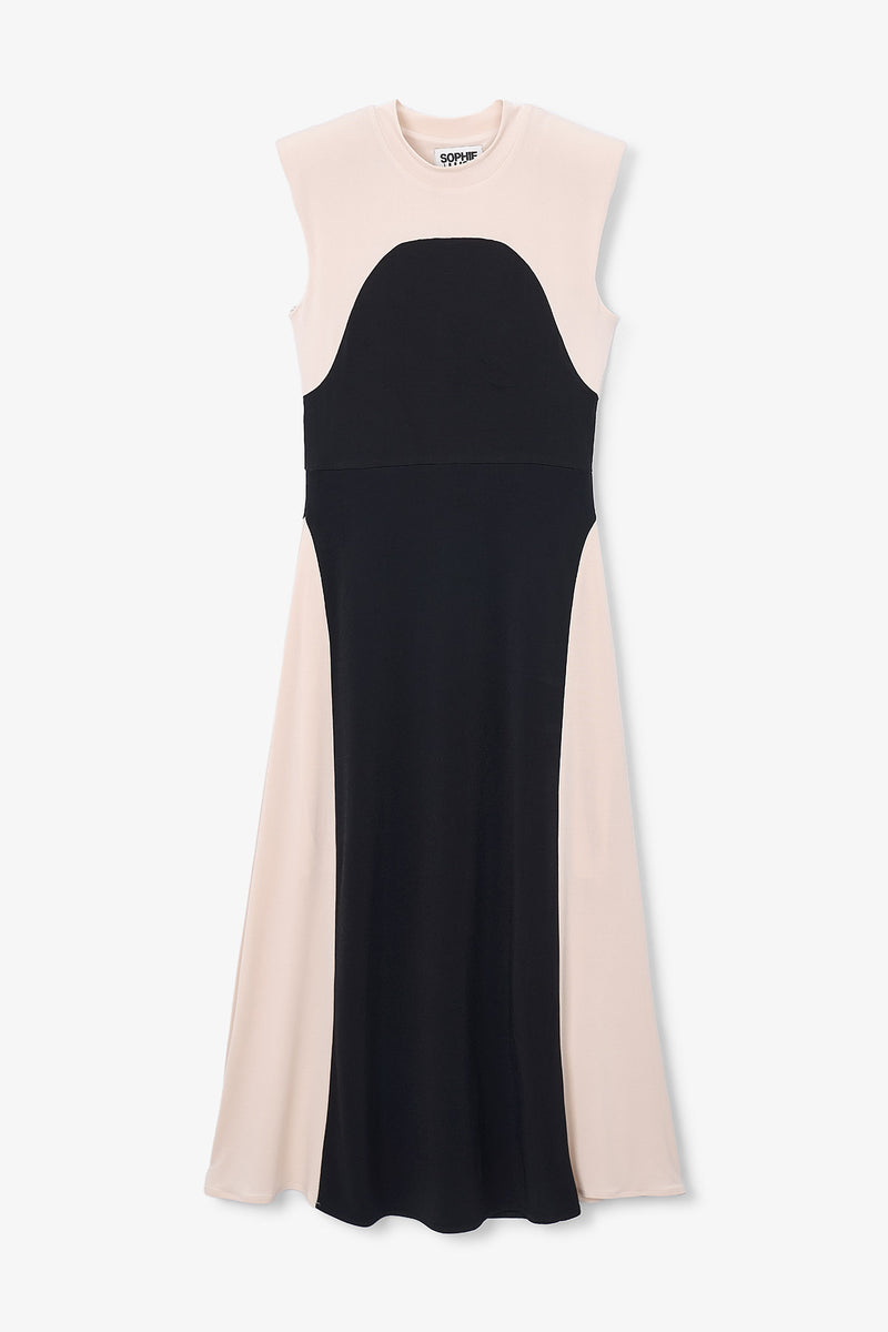 VESTIDO DUO PUNTO BICOLOR