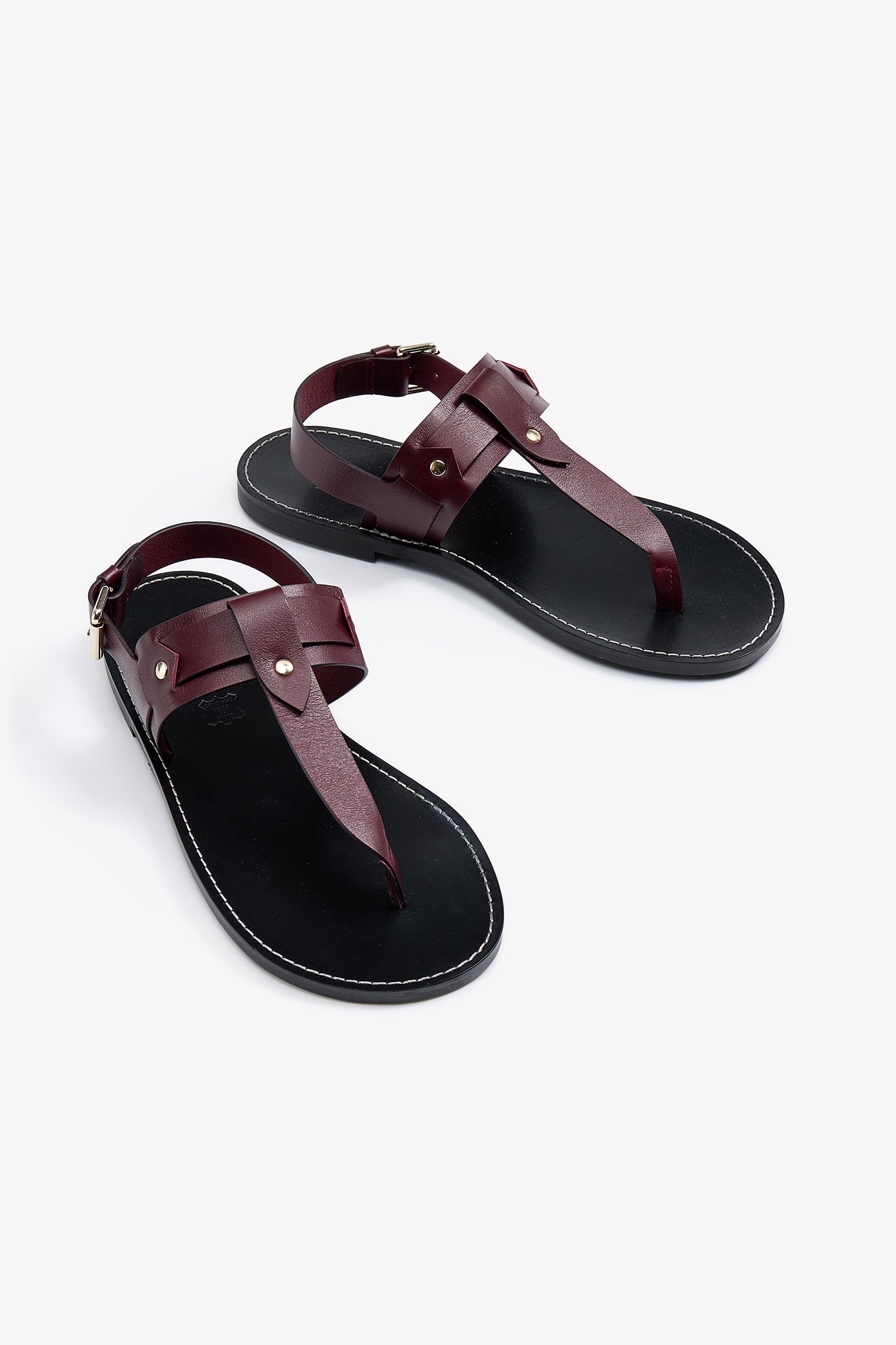 SANDALIA CATALINA PIEL BURGUNDY