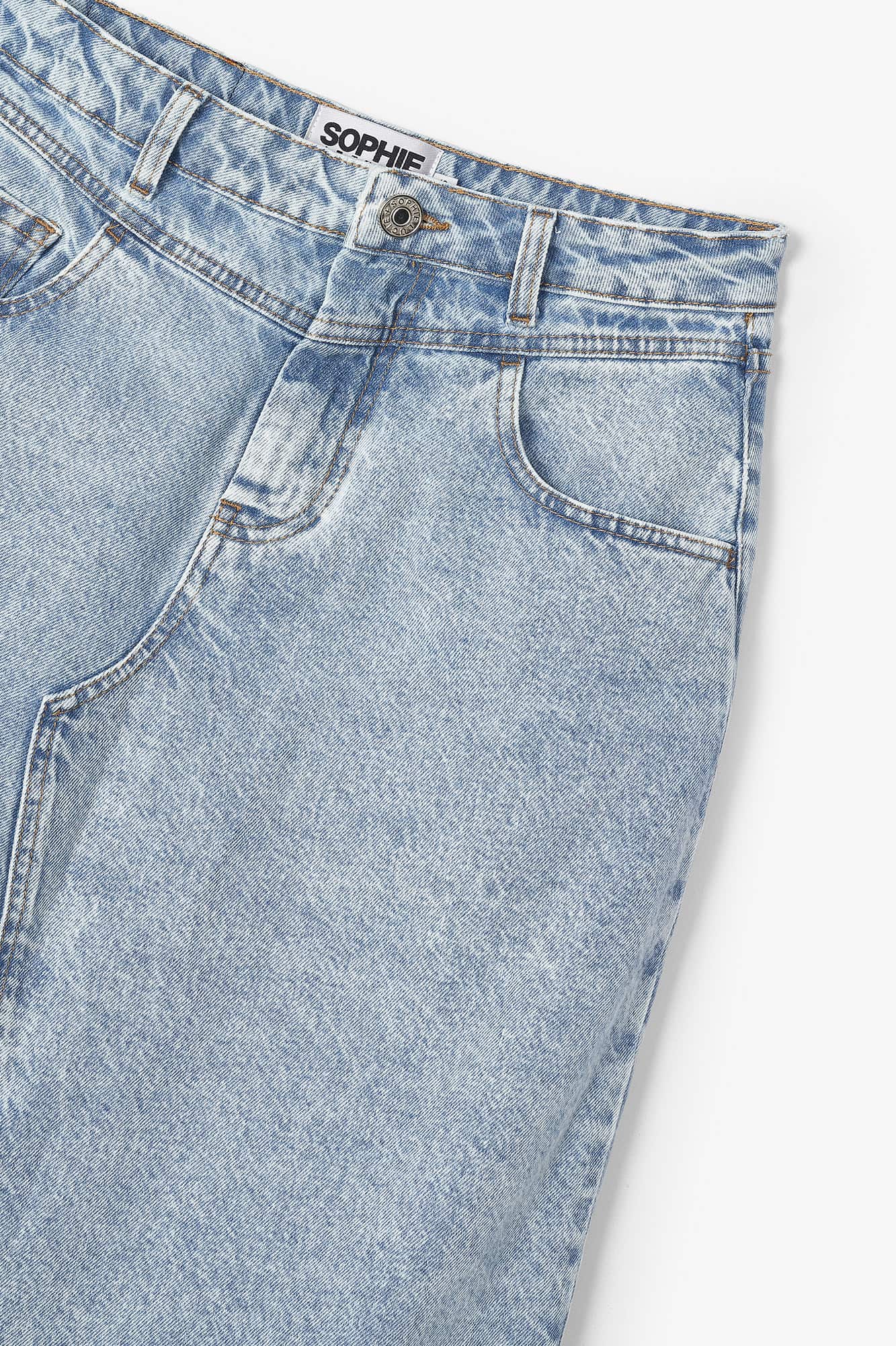 DENIM BLEACHED SKIRT