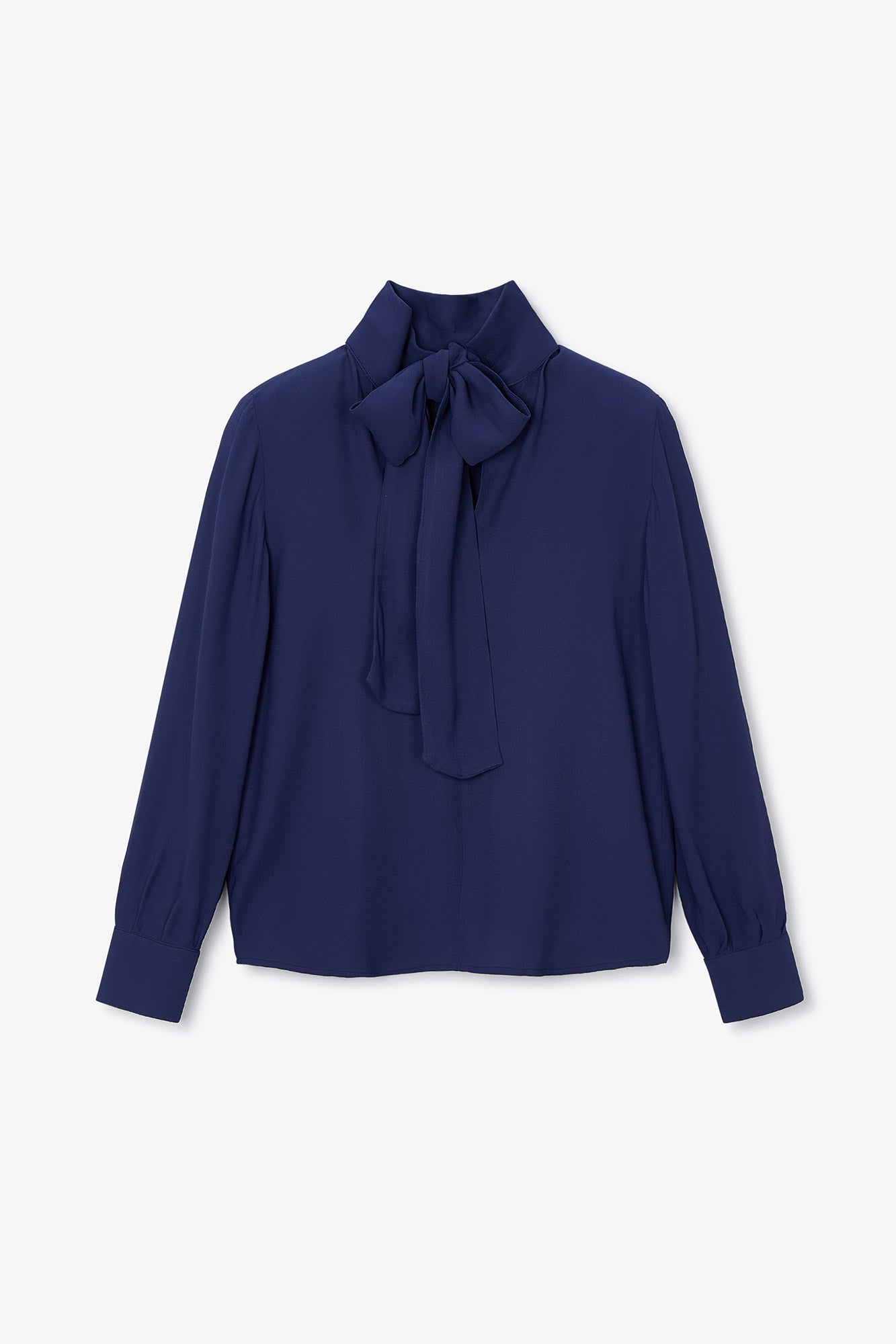 BLUSA LAZO CRESPON MARINO