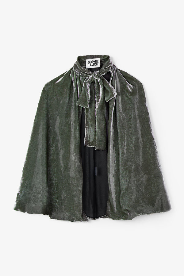 CAPE DE LAÇAGE EN VELOURS FUMÉ