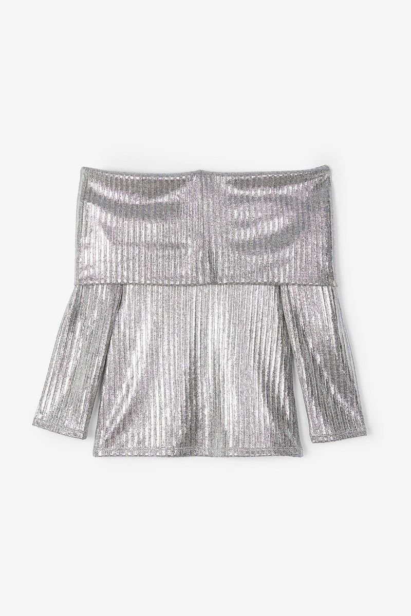 GIORGIA SILVER KNITTED TOP