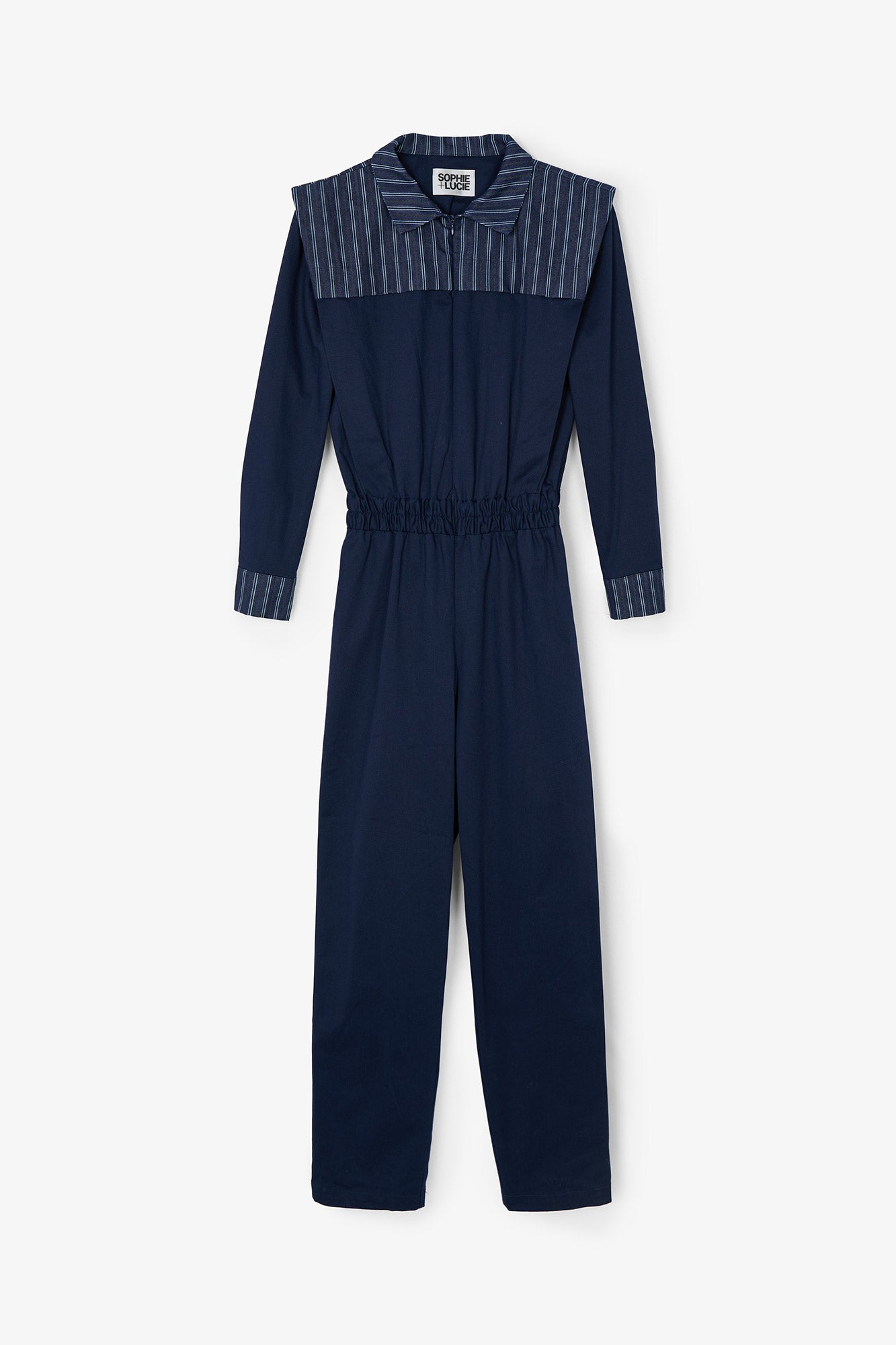 FONTI DENIM STRIPE BLUE JUMPSUIT