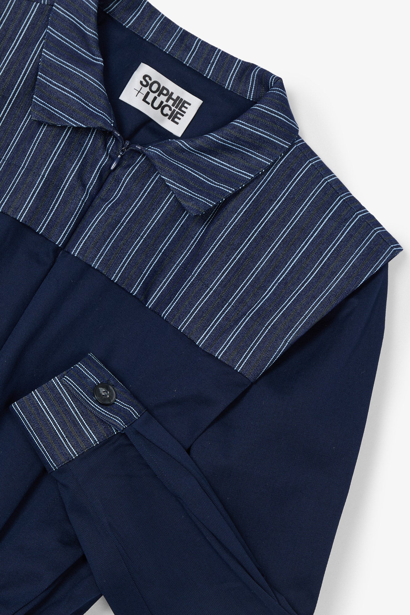 FONTI DENIM STRIPE BLUE JUMPSUIT