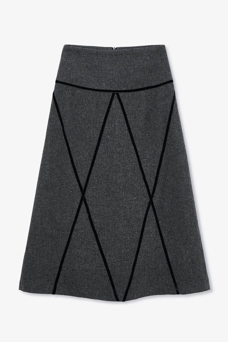 JUPE ROMBO SHETLAND MARENGO