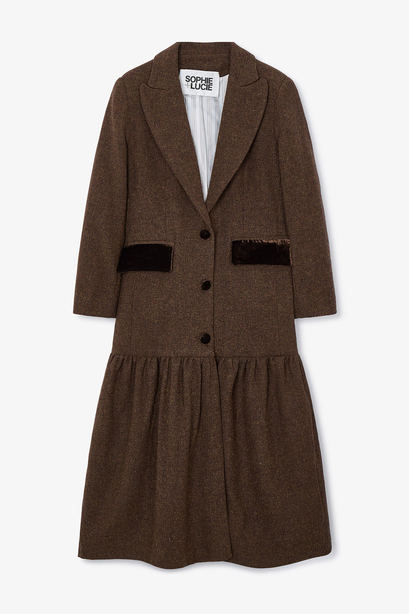 MANTEAU DANDY SHETLAND MARRON