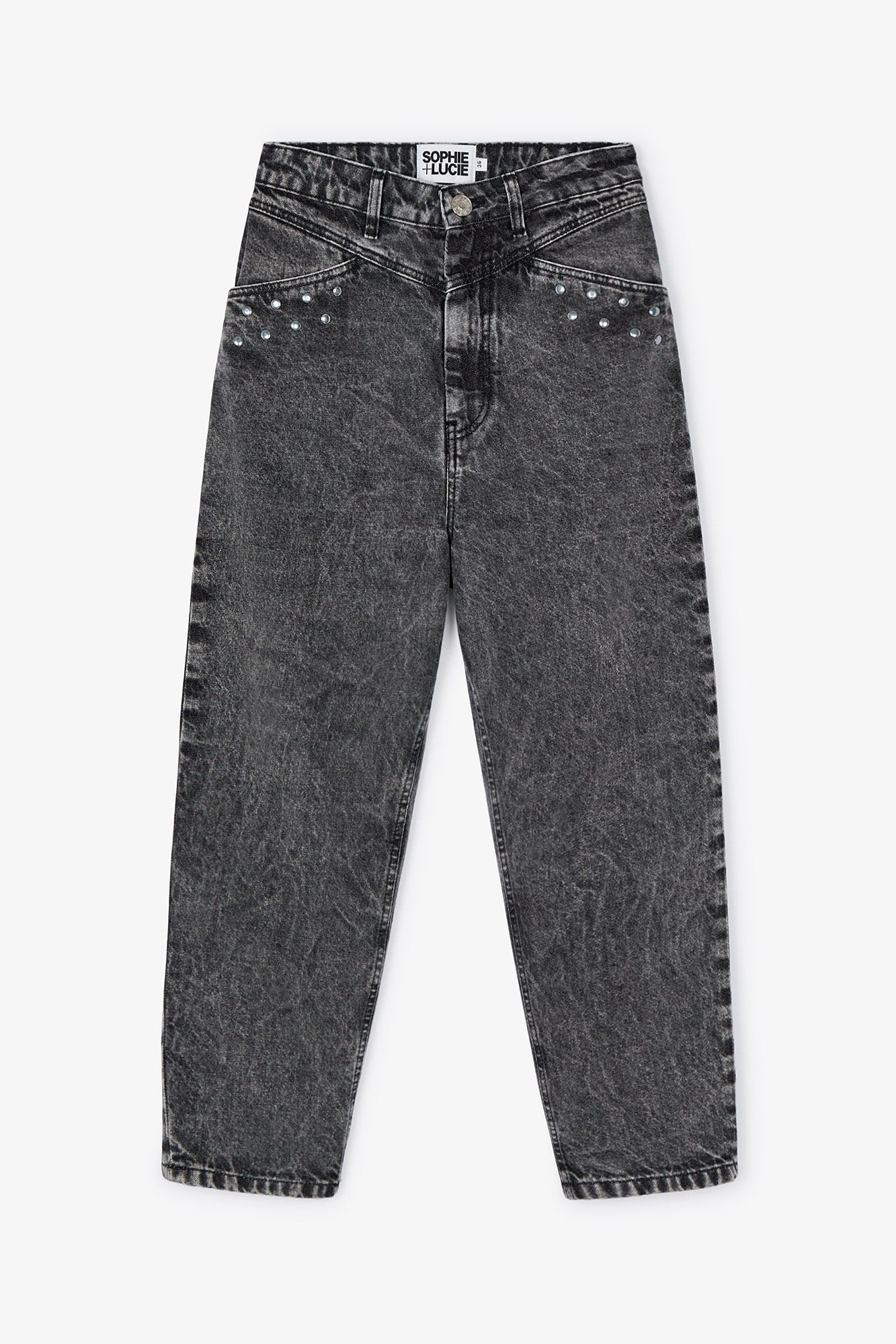 JEANS LUCCI STUD BLEACH GREY