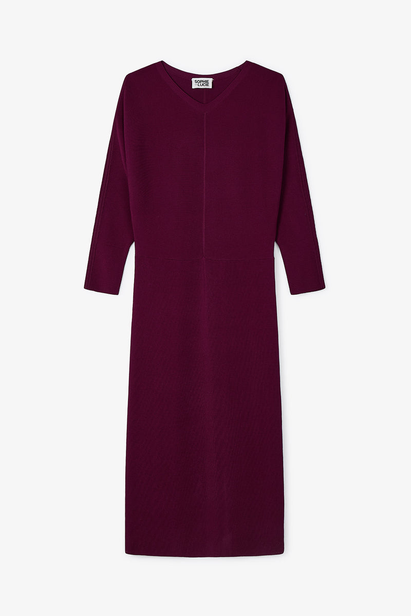 ROBE EN MAILLE LUCIA BORDEAUX