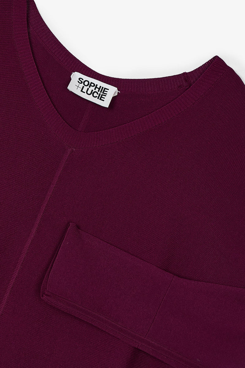 ROBE EN MAILLE LUCIA BORDEAUX