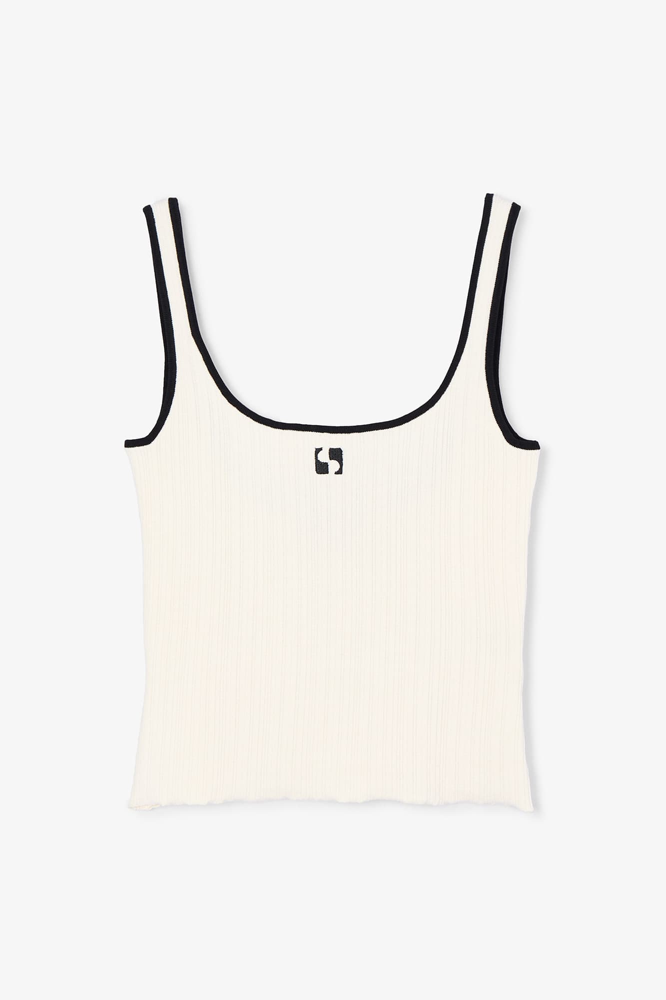 LOGO KNITTED ECRU TOP