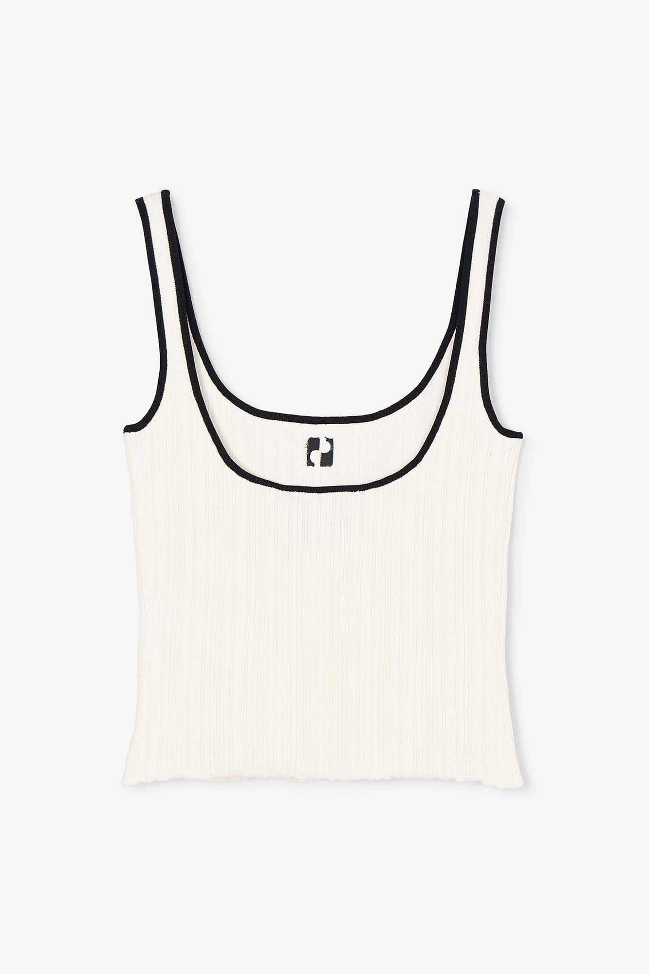 LOGO KNITTED ECRU TOP