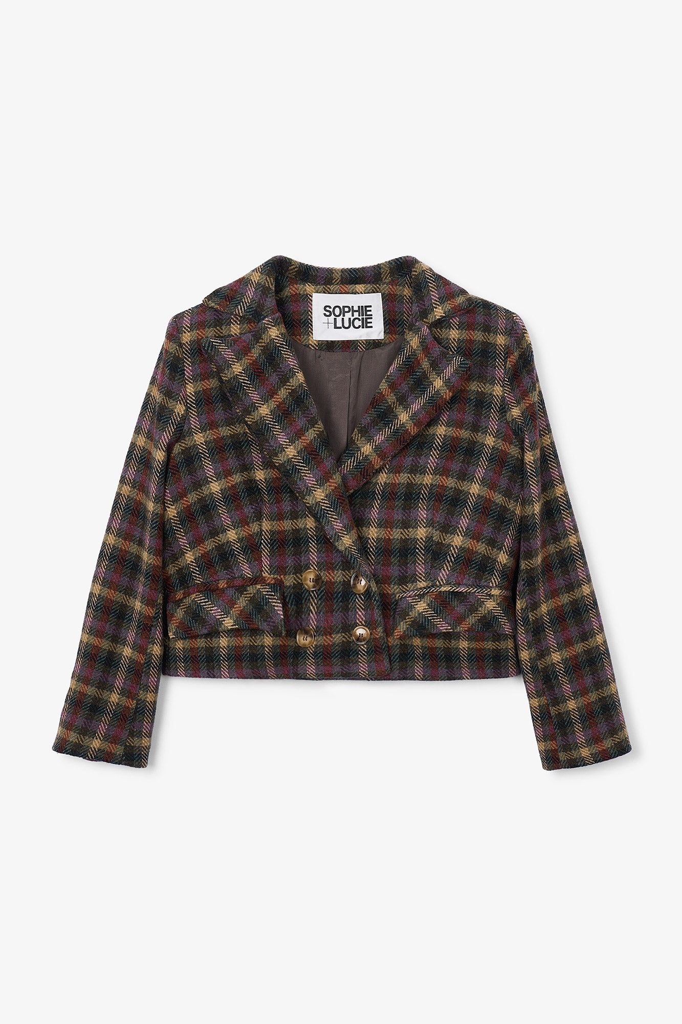 CHAQUETA SPENCER CUADROS MORADO