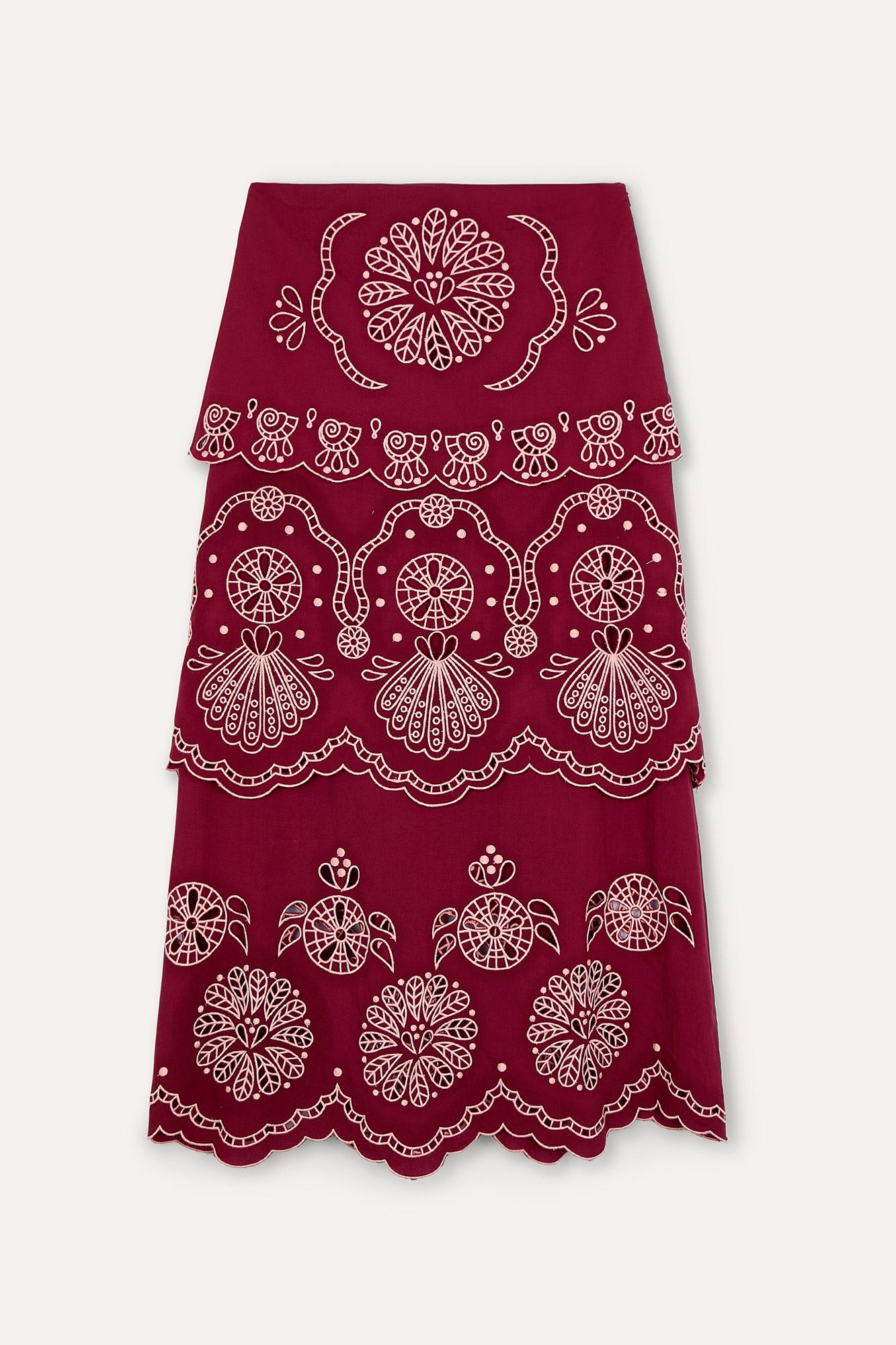 FALDA BOMBAY EMBROIDERY CEREZA