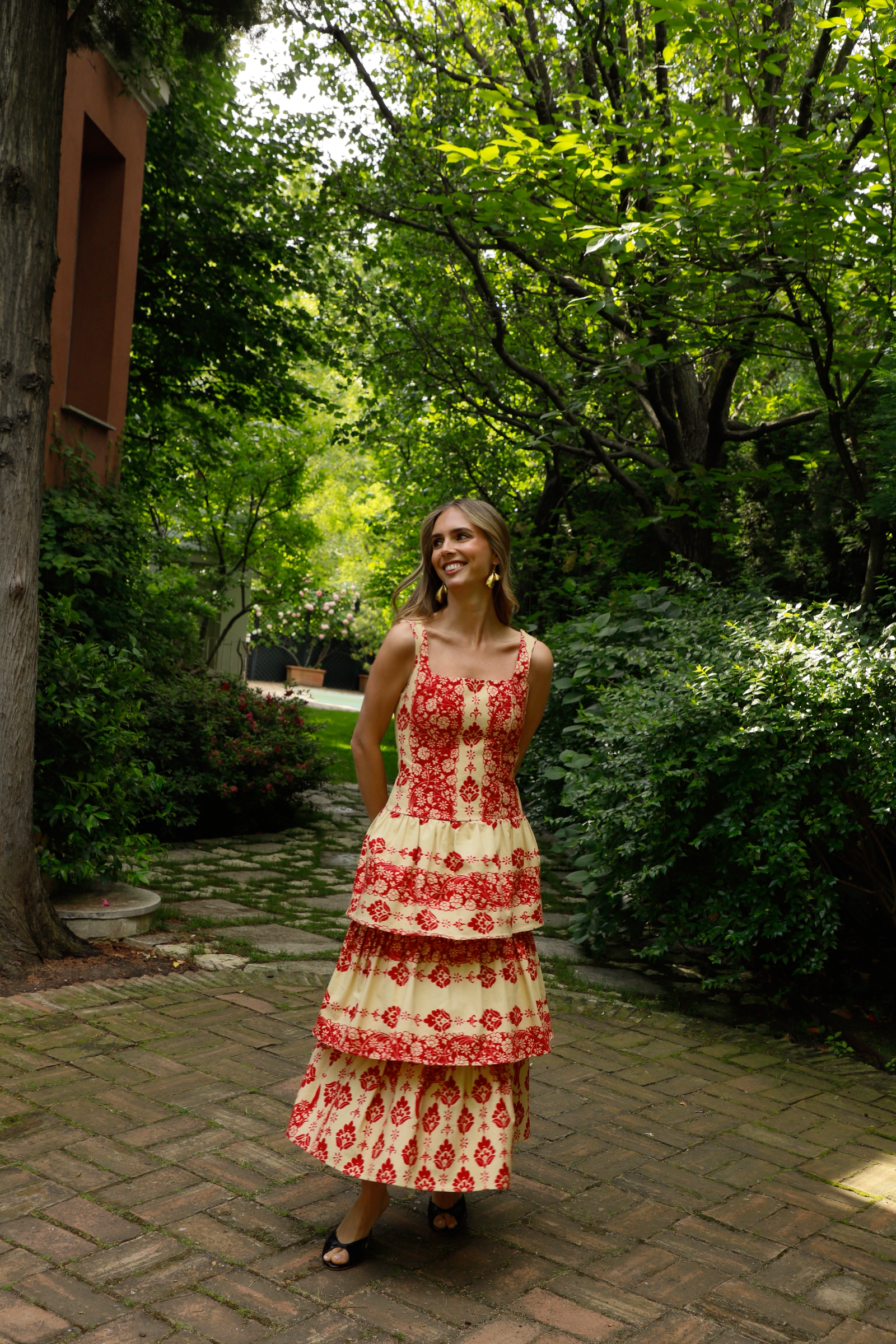 CLO PRINTED RED DRESS