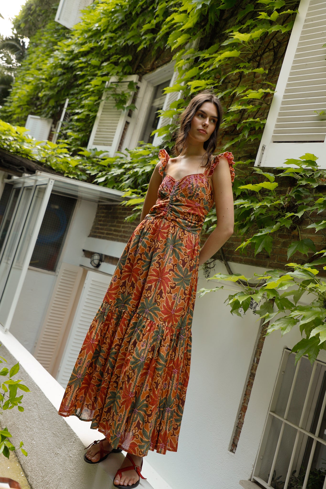 VESTIDO ISI PALMAS TEJA