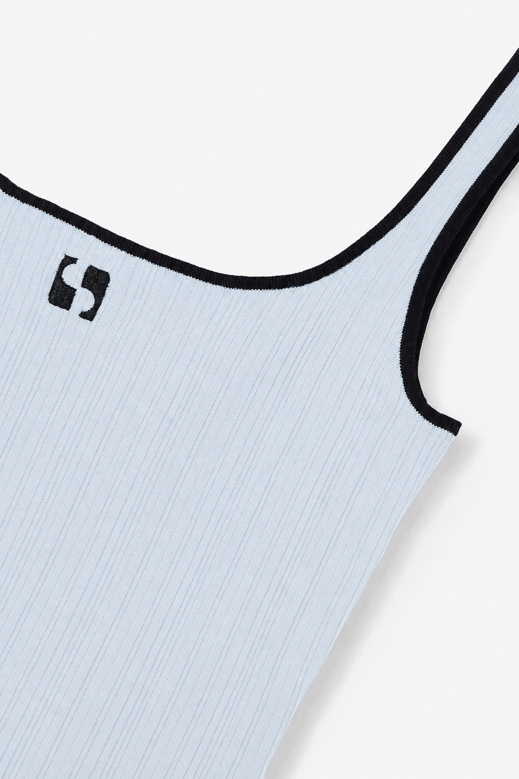 LOGO KNITTED ICE BLUE TOP