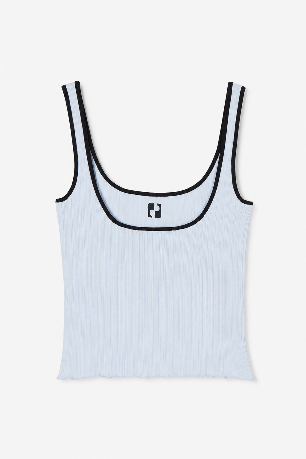 LOGO KNITTED ICE BLUE TOP