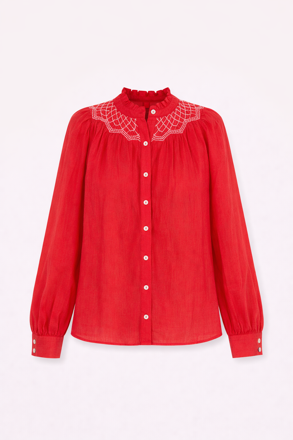 BLUSA TULIPAN VOILE ROJO