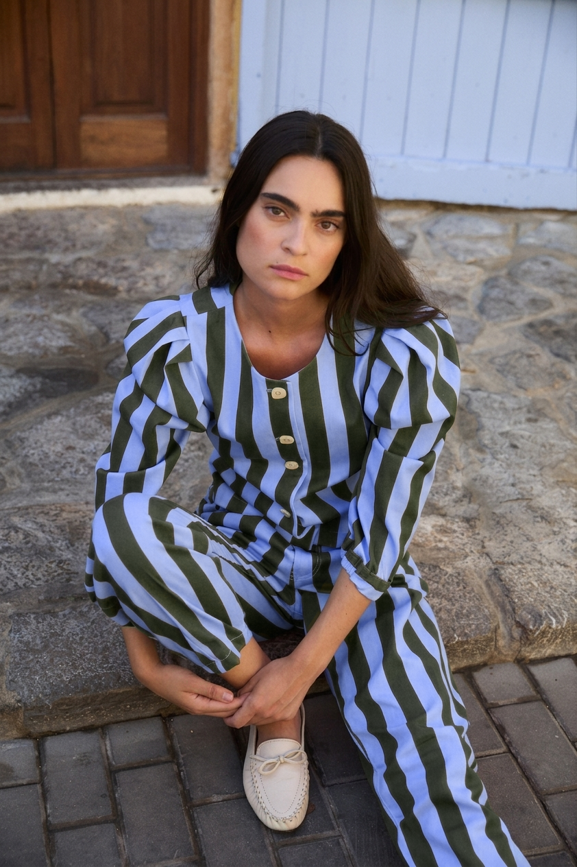 CHAQUETA FAROL BARRAS VERDE