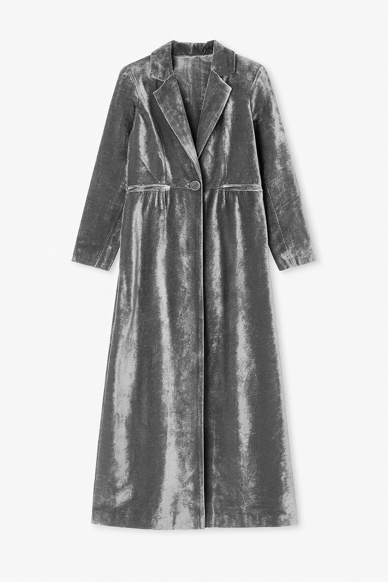 MANTEAU COSIMA VELVET GRIS